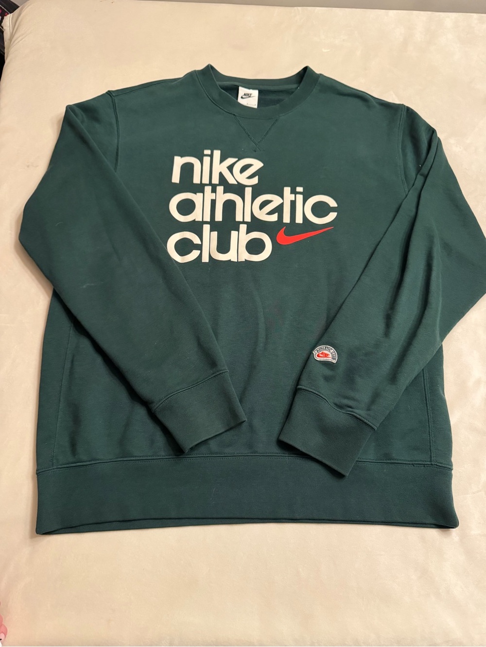 Nike Men’s Athletic Club Crewneck Sweatshirt - Forest Green, sz L